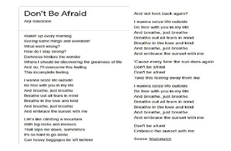 call me don't be afraid lyrics